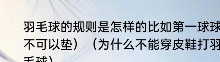 羽毛球的规则是怎样的比如第一球球不可以垫）（为什么不能穿皮鞋打羽毛球）