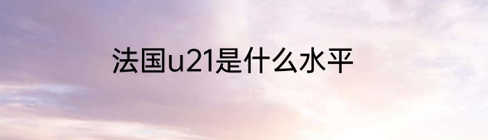 法国u21是什么水平