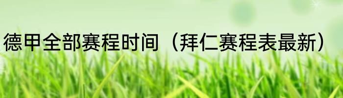 德甲全部赛程时间（拜仁赛程表最新）