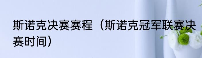 斯诺克决赛赛程（斯诺克冠军联赛决赛时间）