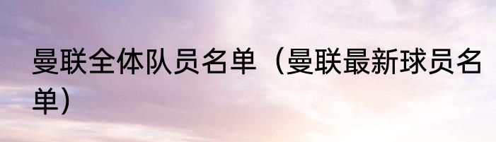 曼联全体队员名单（曼联最新球员名单）