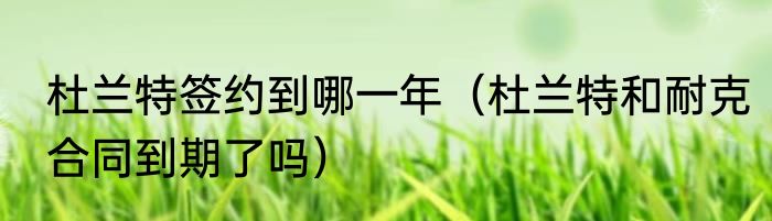 杜兰特签约到哪一年（杜兰特和耐克合同到期了吗）