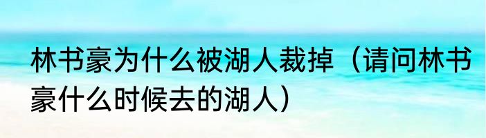 林书豪为什么被湖人裁掉（请问林书豪什么时候去的湖人）