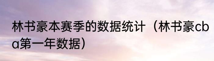林书豪本赛季的数据统计（林书豪cba第一年数据）