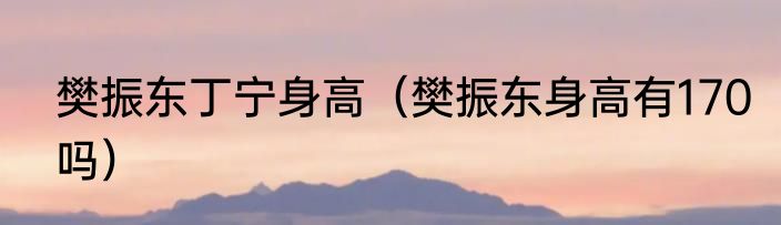 樊振东丁宁身高（樊振东身高有170吗）