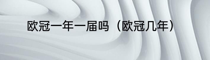 欧冠一年一届吗(欧冠几年)