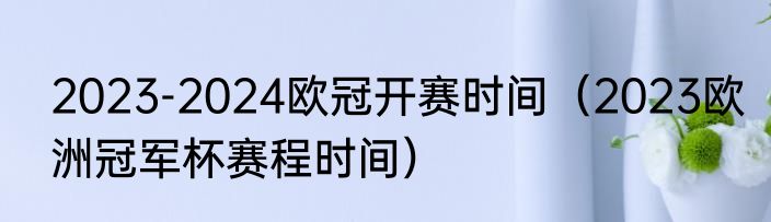 2023-2024欧冠开赛时间（2023欧洲冠军杯赛程时间）