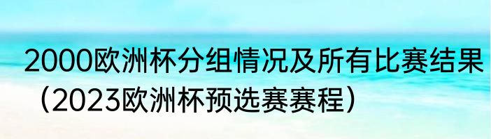 2000欧洲杯分组情况及所有比赛结果（2023欧洲杯预选赛赛程）