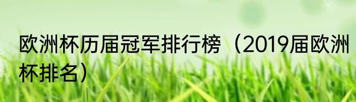 欧洲杯历届冠军排行榜（2019届欧洲杯排名）