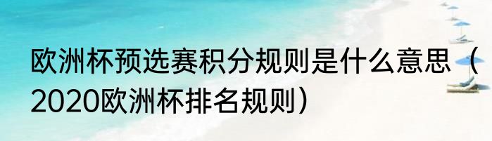 欧洲杯预选赛积分规则是什么意思（2020欧洲杯排名规则）