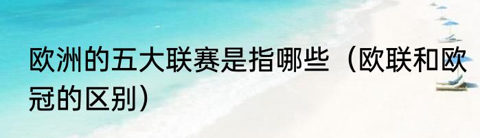 欧洲的五大联赛是指哪些（欧联和欧冠的区别）