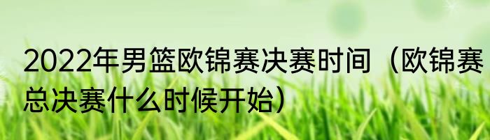 2022年男篮欧锦赛决赛时间（欧锦赛总决赛什么时候开始）