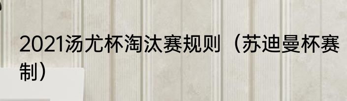 2021汤尤杯淘汰赛规则（苏迪曼杯赛制）