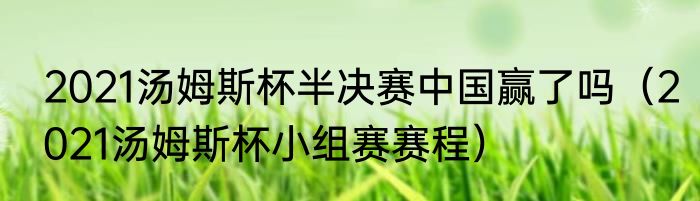 2021汤姆斯杯半决赛中国赢了吗（2021汤姆斯杯小组赛赛程）