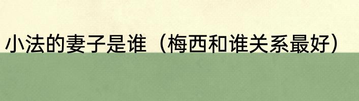 小法的妻子是谁（梅西和谁关系最好）