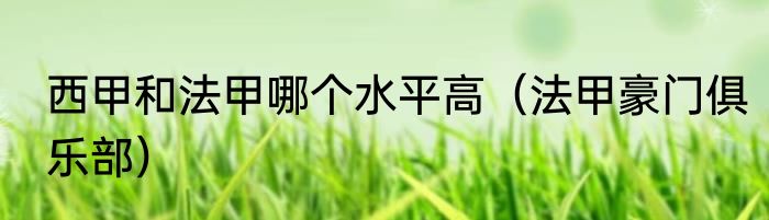 西甲和法甲哪个水平高（法甲豪门俱乐部）