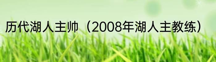 历代湖人主帅（2008年湖人主教练）