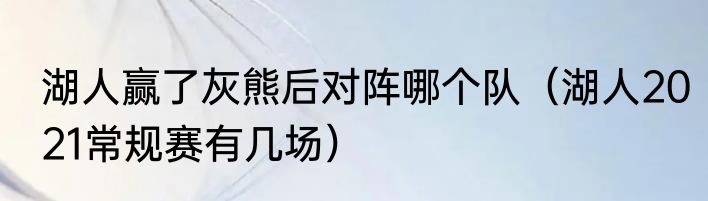 湖人赢了灰熊后对阵哪个队（湖人2021常规赛有几场）
