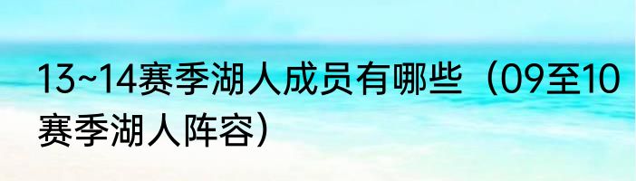 13~14赛季湖人成员有哪些（09至10赛季湖人阵容）