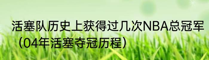 活塞队历史上获得过几次NBA总冠军（04年活塞夺冠历程）