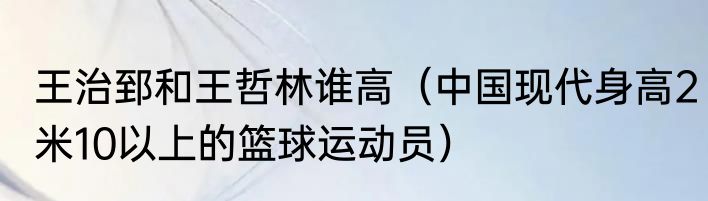 王治郅和王哲林谁高（中国现代身高2米10以上的篮球运动员）