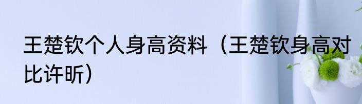 王楚钦个人身高资料（王楚钦身高对比许昕）