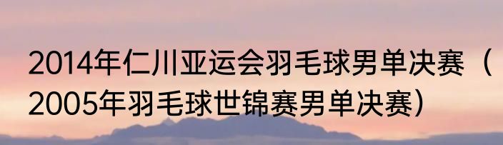 2014年仁川亚运会羽毛球男单决赛（2005年羽毛球世锦赛男单决赛）