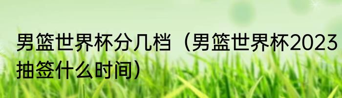 男篮世界杯分几档（男篮世界杯2023抽签什么时间）