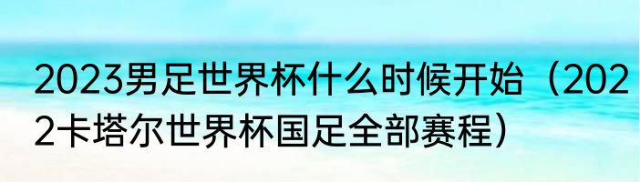 2023男足世界杯什么时候开始（2022卡塔尔世界杯国足全部赛程）