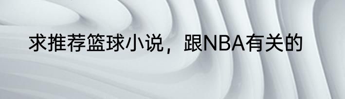 求推荐篮球小说，跟NBA有关的