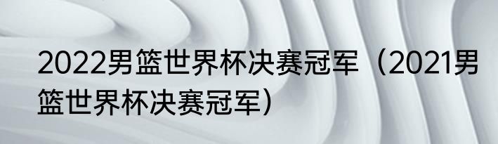 2022男篮世界杯决赛冠军（2021男篮世界杯决赛冠军）