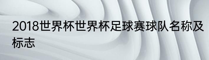 2018世界杯世界杯足球赛球队名称及标志