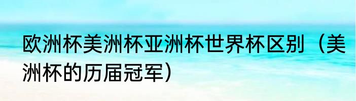 欧洲杯美洲杯亚洲杯世界杯区别（美洲杯的历届冠军）