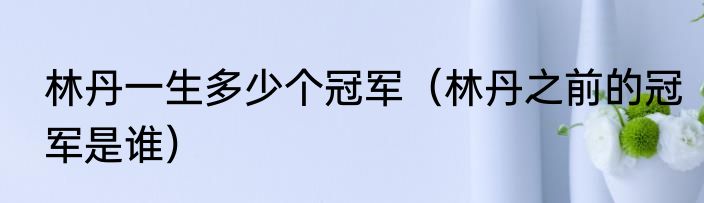 林丹一生多少个冠军（林丹之前的冠军是谁）