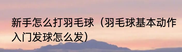 新手怎么打羽毛球（羽毛球基本动作入门发球怎么发）