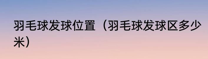 羽毛球发球位置（羽毛球发球区多少米）