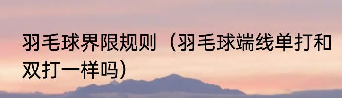 羽毛球界限规则（羽毛球端线单打和双打一样吗）