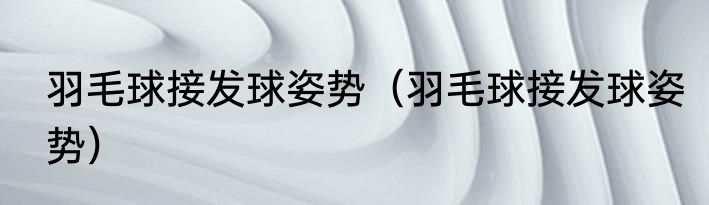 羽毛球接发球姿势（羽毛球接发球姿势）