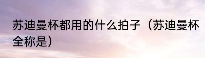 苏迪曼杯都用的什么拍子（苏迪曼杯全称是）