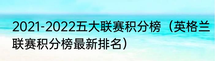 2021-2022五大联赛积分榜（英格兰联赛积分榜最新排名）
