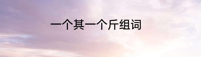一个其一个斤组词