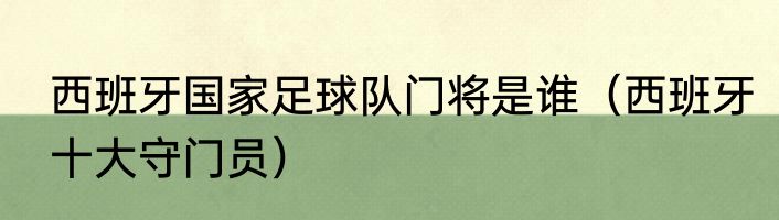 西班牙国家足球队门将是谁（西班牙十大守门员）