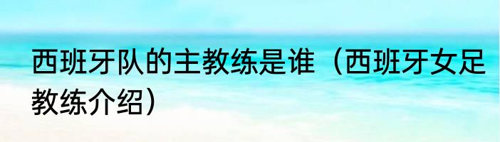 西班牙队的主教练是谁（西班牙女足教练介绍）