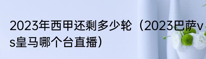 2023年西甲还剩多少轮（2023巴萨vs皇马哪个台直播）