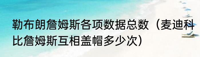 勒布朗詹姆斯各项数据总数（麦迪科比詹姆斯互相盖帽多少次）