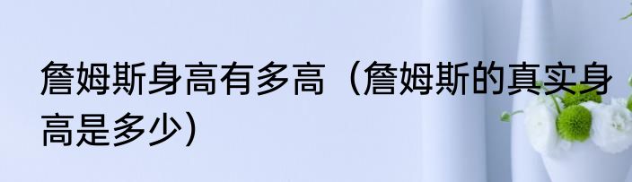 詹姆斯身高有多高（詹姆斯的真实身高是多少）