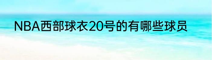 NBA西部球衣20号的有哪些球员