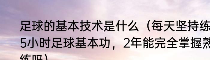 足球的基本技术是什么（每天坚持练5小时足球基本功，2年能完全掌握熟练吗）