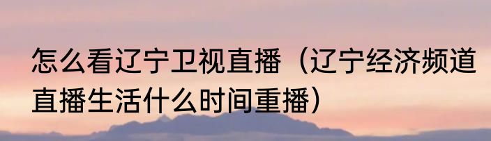 怎么看辽宁卫视直播（辽宁经济频道直播生活什么时间重播）