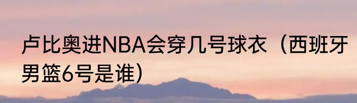 卢比奥进NBA会穿几号球衣（西班牙男篮6号是谁）